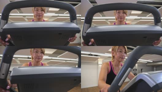 日本女人在健身房锻炼的肖像高清在线视频素材下载