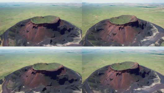中国大草原和死火山的鸟瞰图高清在线视频素材下载