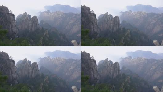 黄山或黄山云海风景，中国东部安徽省。高清在线视频素材下载