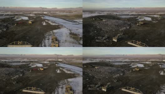 无人机拍摄的公共垃圾填埋场或垃圾场高清在线视频素材下载