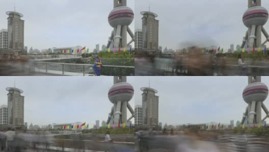 上海东方明珠旁观景台的延时高清在线视频素材下载