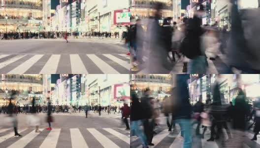 在日本东京涩谷拥挤的十字路口高清在线视频素材下载