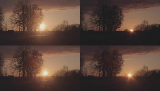 傍晚的路在春天里逆着夕阳时光流逝视频4k高清在线视频素材下载