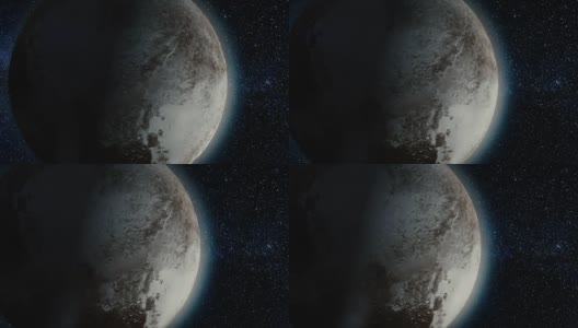 行星冥王星。美丽的3d动画冥王星行星旋转与阿尔法通道。冥王星的动画高清在线视频素材下载