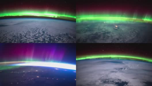 从国际空间站上看到的夜晚的地球。这段视频由美国宇航局提供高清在线视频素材下载