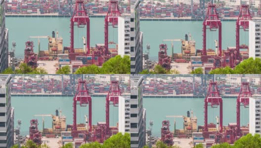 延时:香港青衣港货柜港口货柜装卸至货船运费高清在线视频素材下载