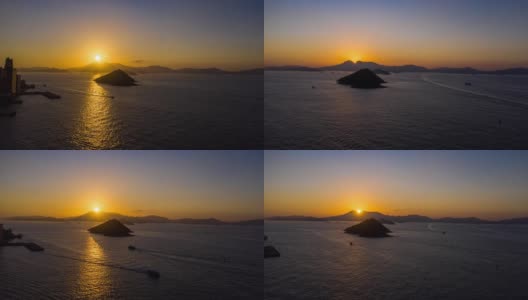 香港日落时的鸟瞰图高清在线视频素材下载