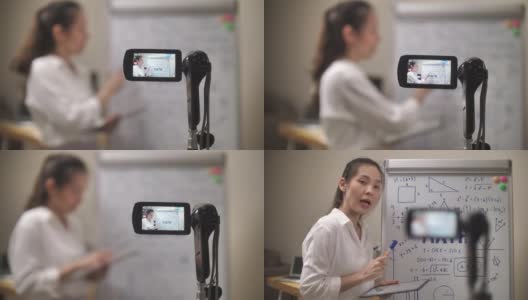 亚洲女教师在家里用她的相机在线教学高清在线视频素材下载