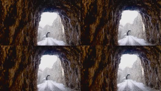 冬季火车隧道高清在线视频素材下载