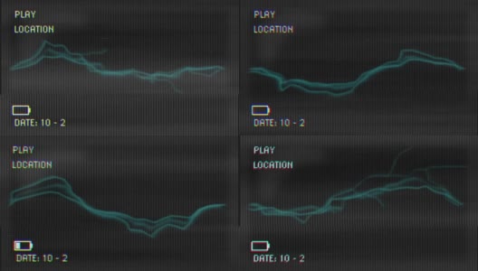 动画回放屏幕，电流和视觉干扰，在黑暗的背景高清在线视频素材下载