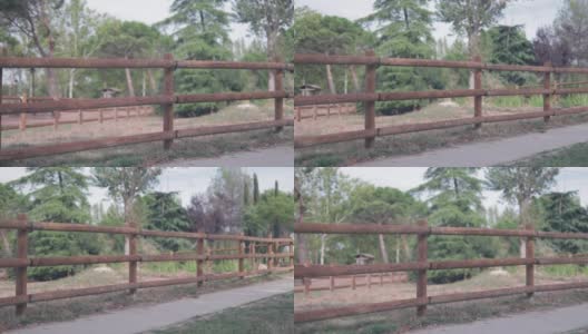 公园里的木栅栏高清在线视频素材下载