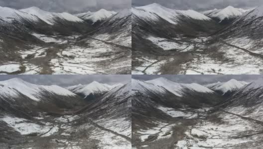 在阴天的世界里，雪山越来越荒凉高清在线视频素材下载