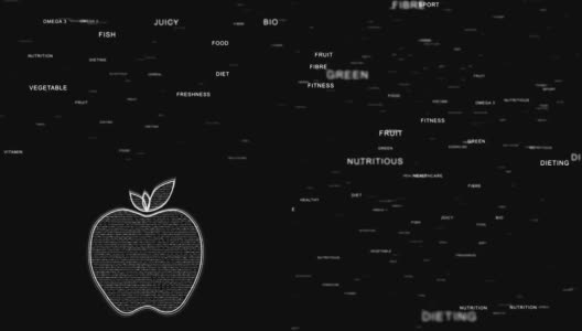 营养字形成苹果对黑高清在线视频素材下载
