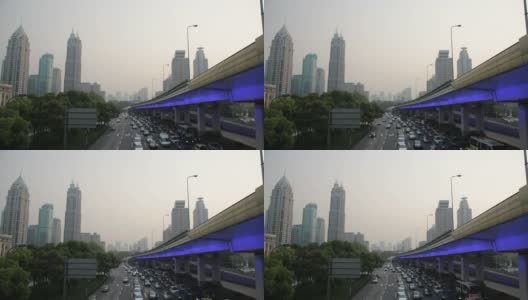 中国上海繁忙的交通高清在线视频素材下载