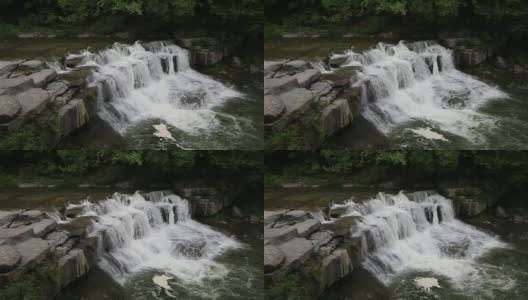 陶诺克溪上的小瀑布高清在线视频素材下载