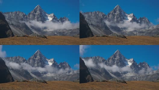 喜马拉雅山上的云和山高清在线视频素材下载