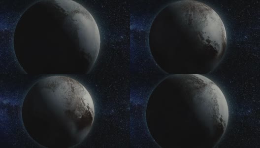 行星冥王星。美丽的3d动画冥王星行星旋转与阿尔法通道。冥王星的动画高清在线视频素材下载