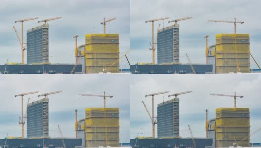 时间:基础设施建设起重机在香港的建筑工地工作高清在线视频素材下载