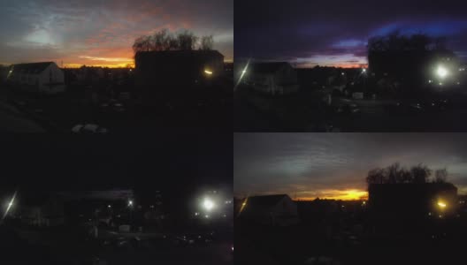 时间流逝:日到夜的日落在法兰克福附近，美国，德国高清在线视频素材下载