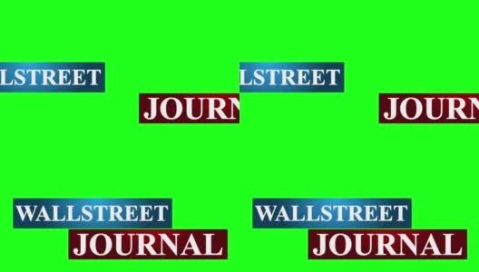 《华尔街日报》在绿色背景下以蓝色和红色动画排在第三位。高清在线视频素材下载