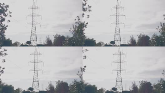 公园里的输电塔高清在线视频素材下载