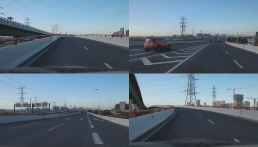 实时汽车在高架公路上行驶，上海，中国高清在线视频素材下载