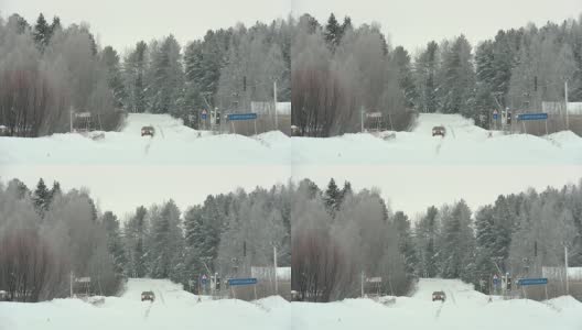 冬日森林中的舒适村舍高清在线视频素材下载