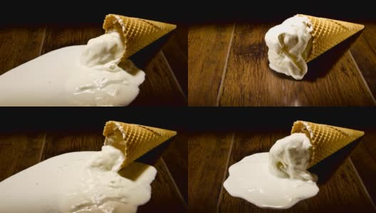 融化的冰淇淋高清在线视频素材下载