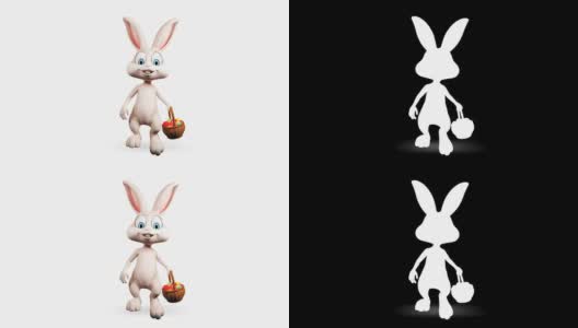 复活节兔子与鸡蛋篮子高清在线视频素材下载
