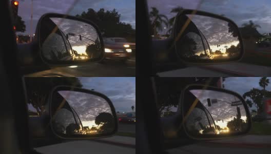 导演在加州的一个晚上开着一辆4k慢镜头的车高清在线视频素材下载