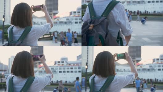 亚洲女孩在中国香港拍照高清在线视频素材下载