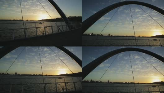 伊丽莎白码头大桥日落高清在线视频素材下载