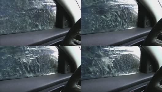 洗车，水，玻璃和镜子高清在线视频素材下载