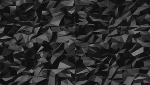 抽象的黑色背景。三角形纹理，低聚高清在线视频素材下载