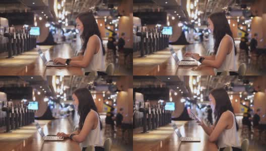 亚洲女商人使用智能手机高清在线视频素材下载