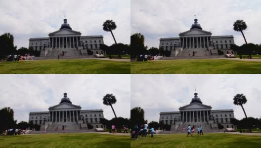 南卡罗来纳州哥伦比亚州议会大厦SC /邦联雕像纪念碑旗高清在线视频素材下载
