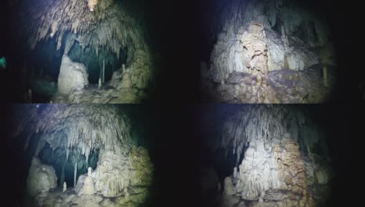 墨西哥尤卡坦的水下洞穴。高清在线视频素材下载