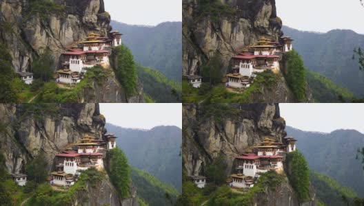 老虎巢帕罗Taktsangat夏天的一天在上帕罗山谷喜马拉雅不丹高清在线视频素材下载