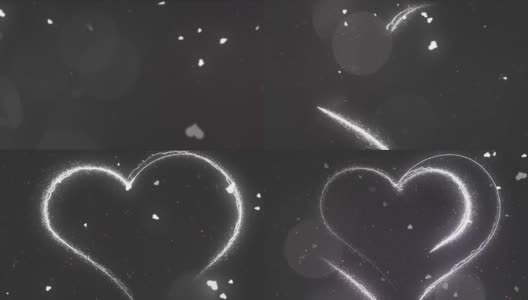 情人节，心，爱，玫瑰花瓣，粒子背景高清在线视频素材下载