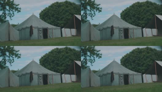 古代军营中的军事帐篷高清在线视频素材下载