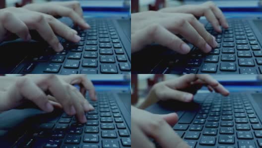 女人的手绑着电脑键盘高清在线视频素材下载