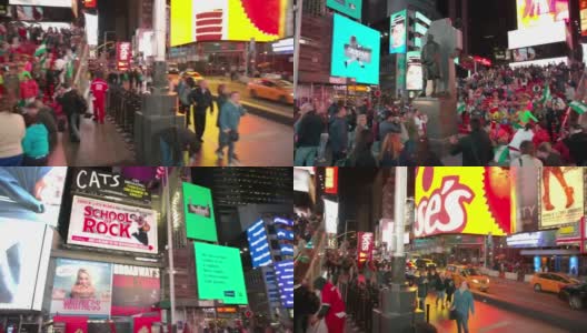 POV人群视角纽约时代广场高清在线视频素材下载