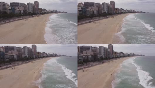 Leblon海滩，里约热内卢里约热内卢，Airview无人机。高清在线视频素材下载