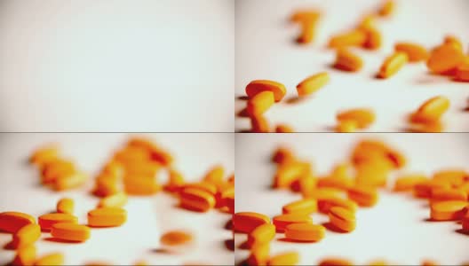 下降的橙色药片高清在线视频素材下载