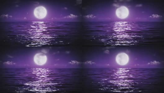 大海上的大月亮高清在线视频素材下载