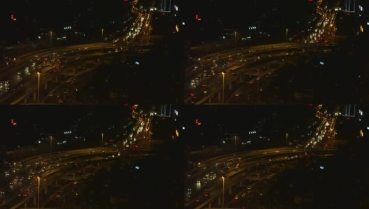 北京公路夜景鸟瞰图高清在线视频素材下载