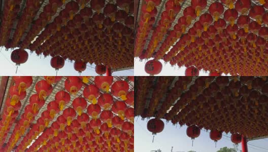 台湾的寺庙在春节期间装饰灯笼高清在线视频素材下载