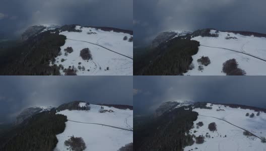 春天的雪在日内瓦附近的山上，沙勒维，法国高清在线视频素材下载