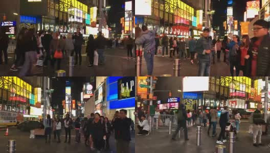 纽约时报广场的夜景高清在线视频素材下载