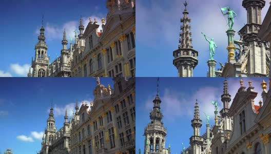 比利时布鲁塞尔的大广场市政厅。高清在线视频素材下载